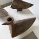 Series of three brutalist Folk Art candle holders