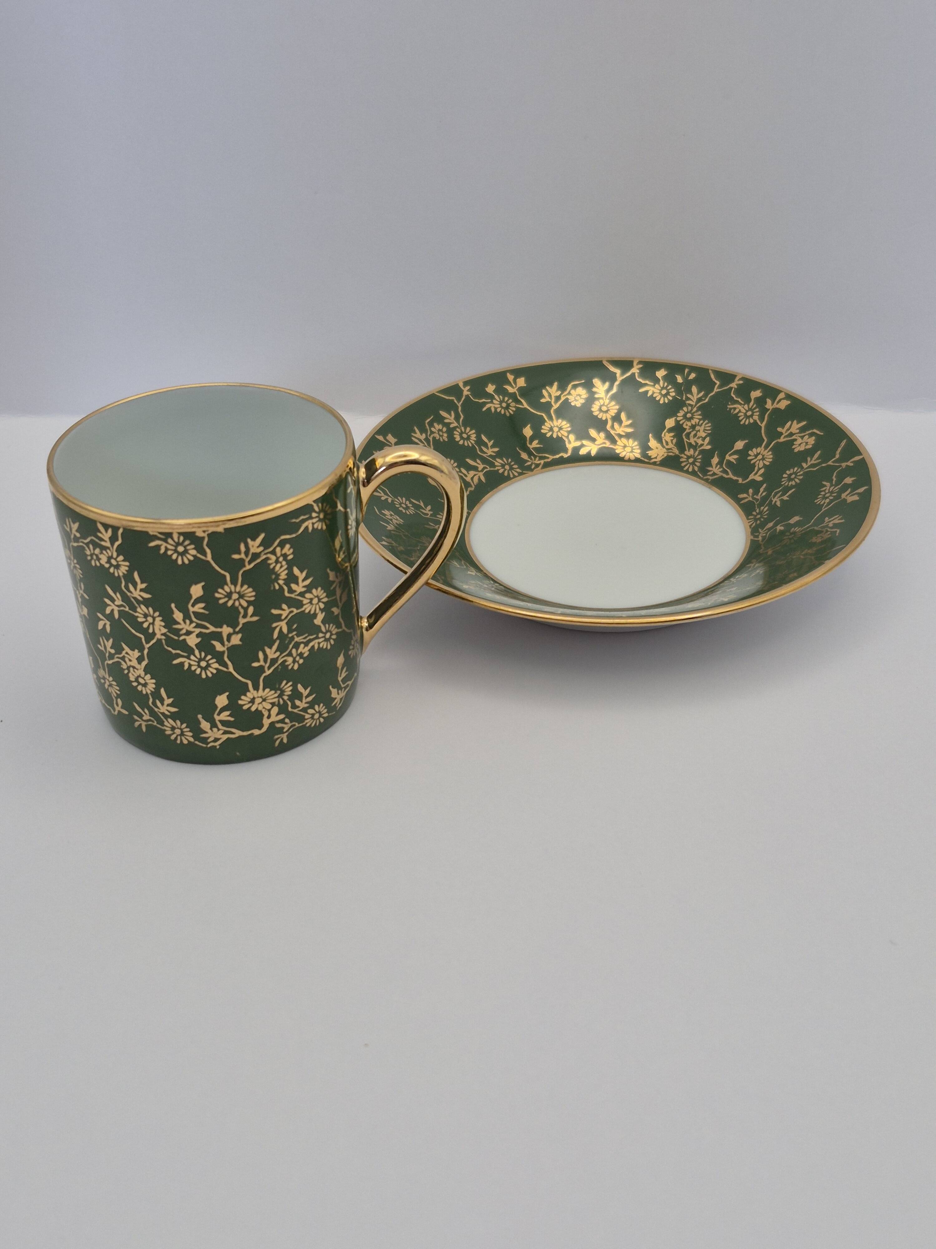 Set of 6 multicoloured moka cups in Limoges fine porcelain.