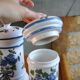 Serie de 3 pots à cotons peints à la main