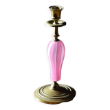 Brass and glass candle holder