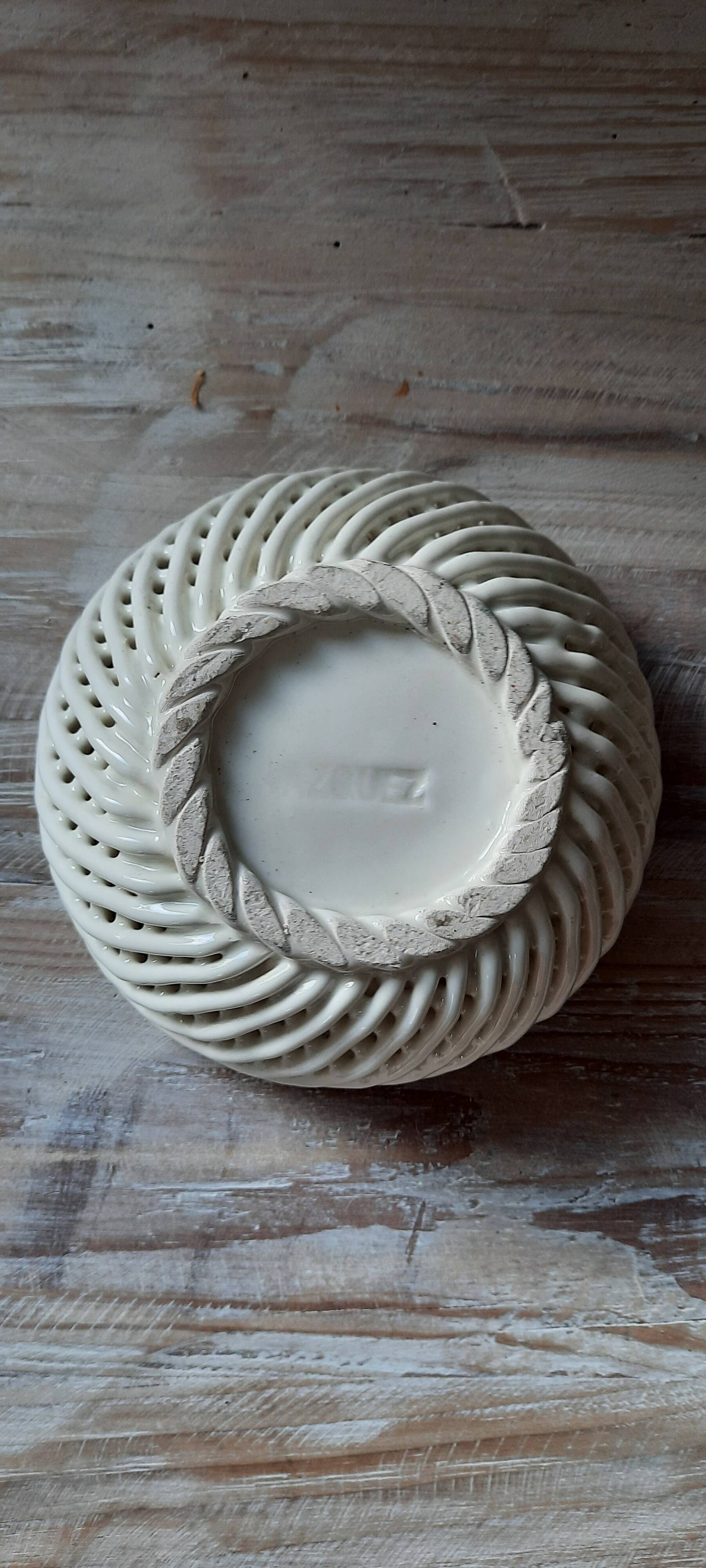 Openwork ceramic basket
