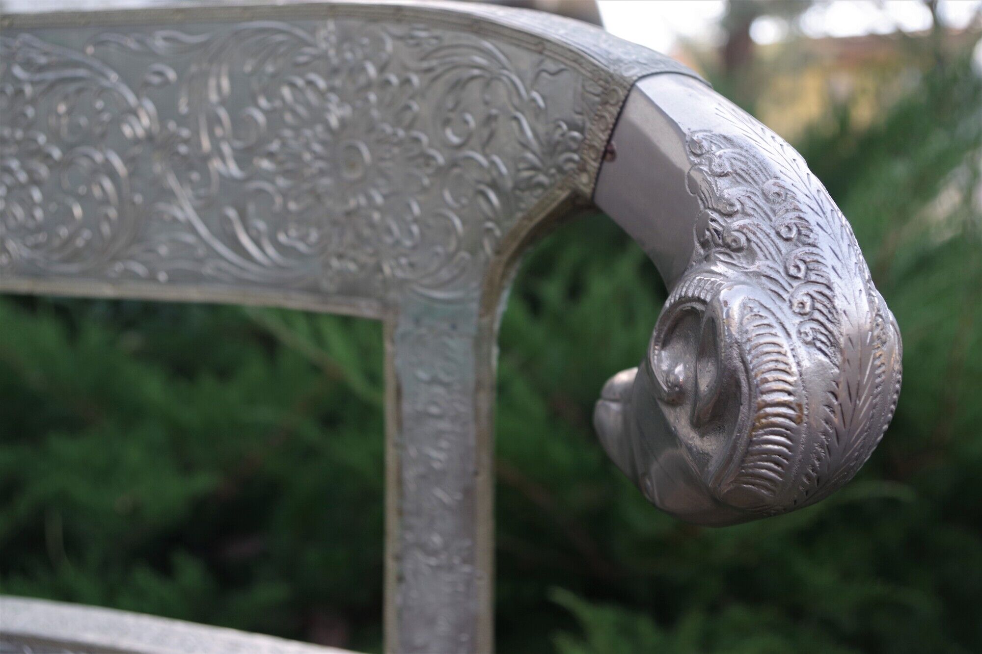 Vintage silver metal chair