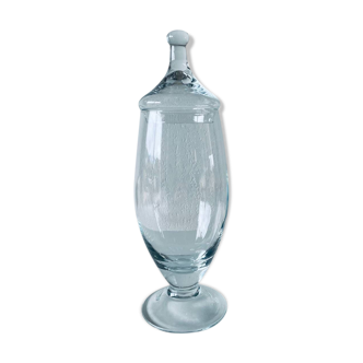 Large apothecary-shaped glass bottle