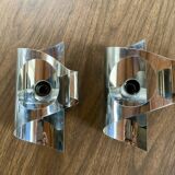 Pair of vintage chrome wall lights, circa 70's