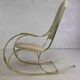 1960s rocking chair in brass and ecru imitation leather