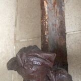 Pair of old andirons, Alsatian busts