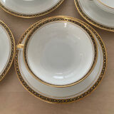 Set of 6 cups and sub-cups in Limoges porcelain
