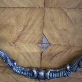 Louis XV style tomb chest of drawers in marquetry and marble