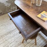 19th century oval solid oak table
