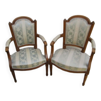 Paire de fauteuils style Louis XVI