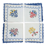 Serviettes à thé brodée main France lot de 4