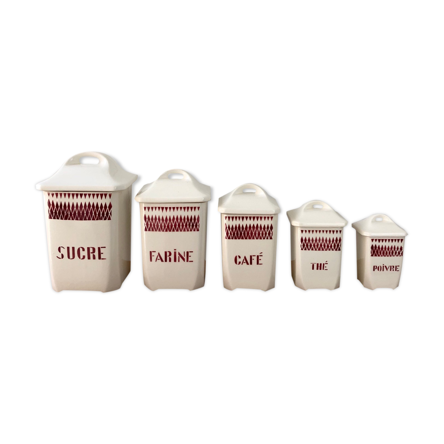 Set of 5 pink spice pots