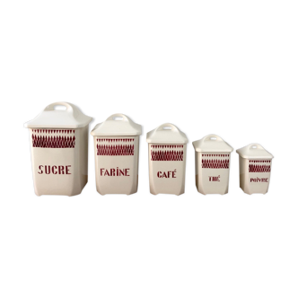 Set of 5 pink spice pots