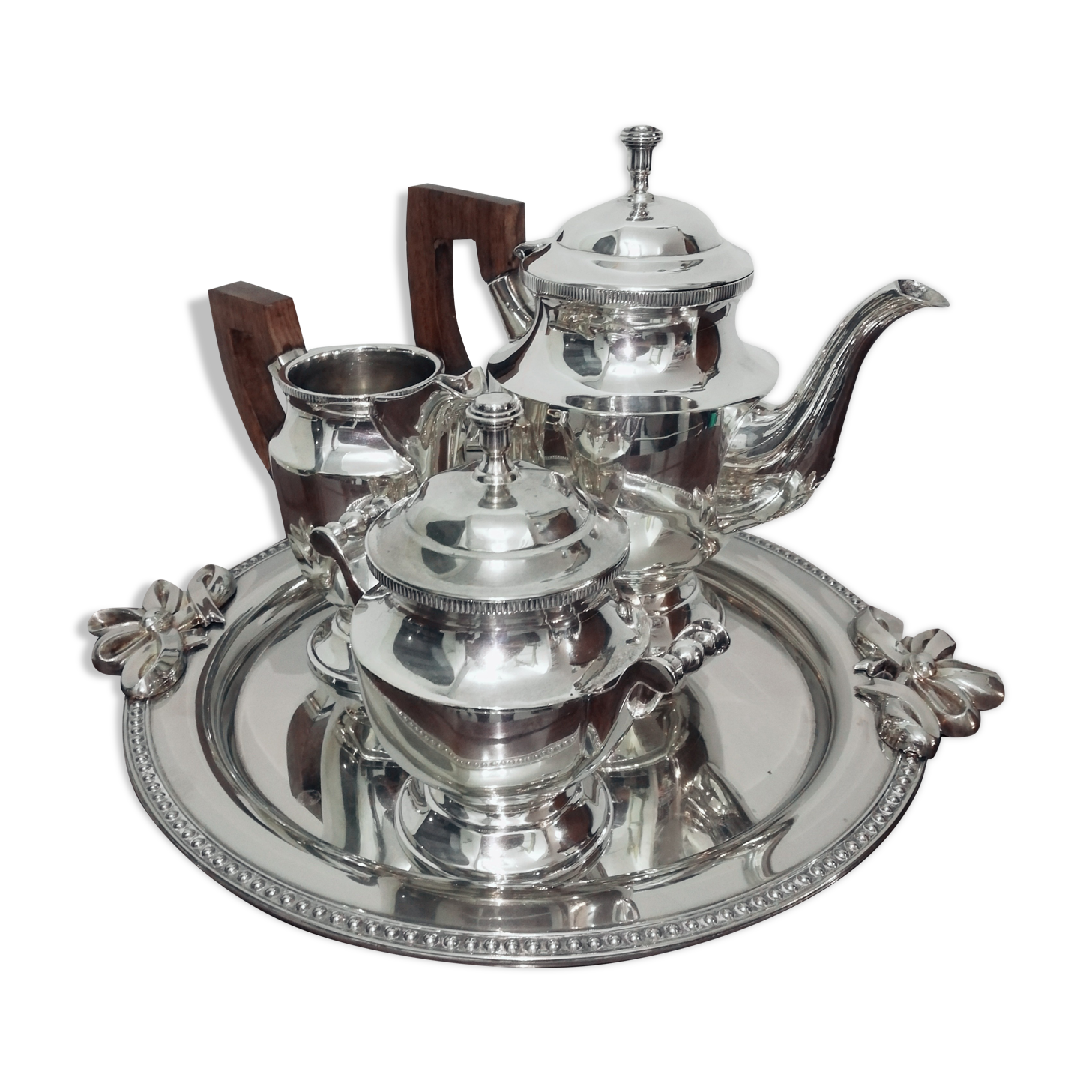 Art Deco style silver metal coffee service