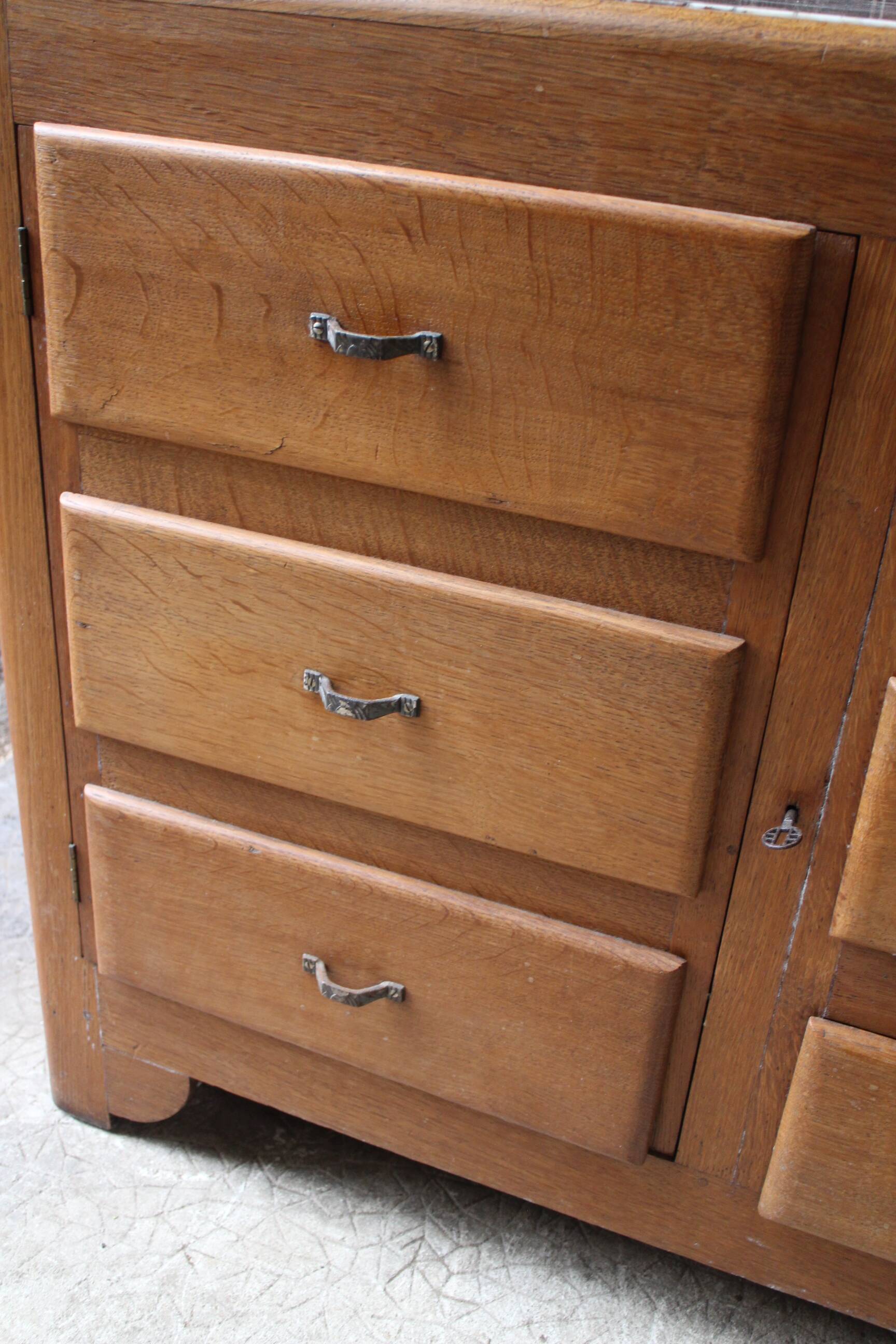 Commode art deco une porte et 3 tiroirs