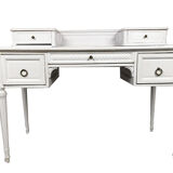 Louis XVI-style tiered desk lay white