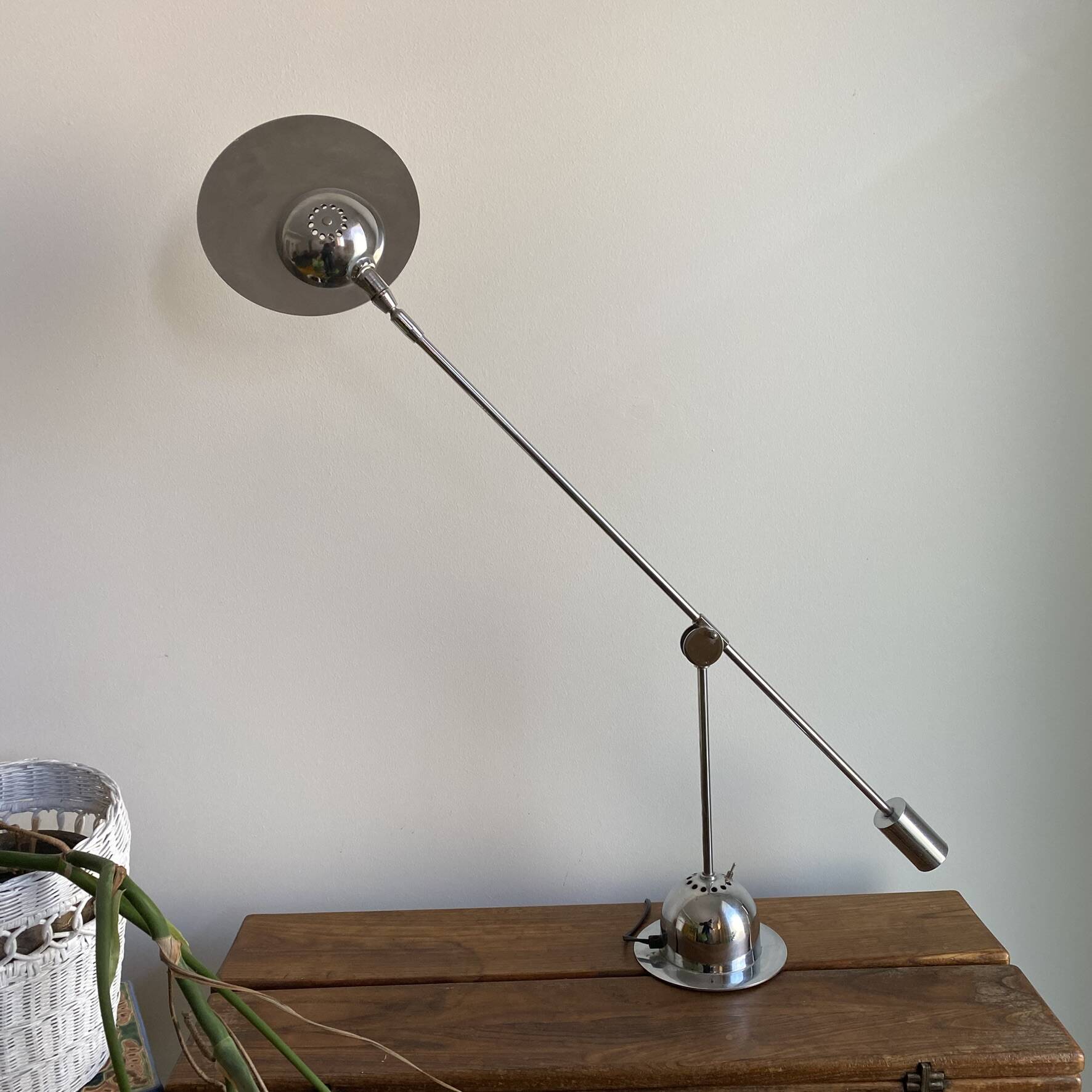Aluminor chrome balance desk lamp in Space Age style