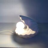 White scallop shell lamp