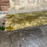 Louis XV style coffee table in onyx and metal