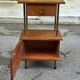Mid-Century bedside table in solid teak/mahogany with brass, 1960.