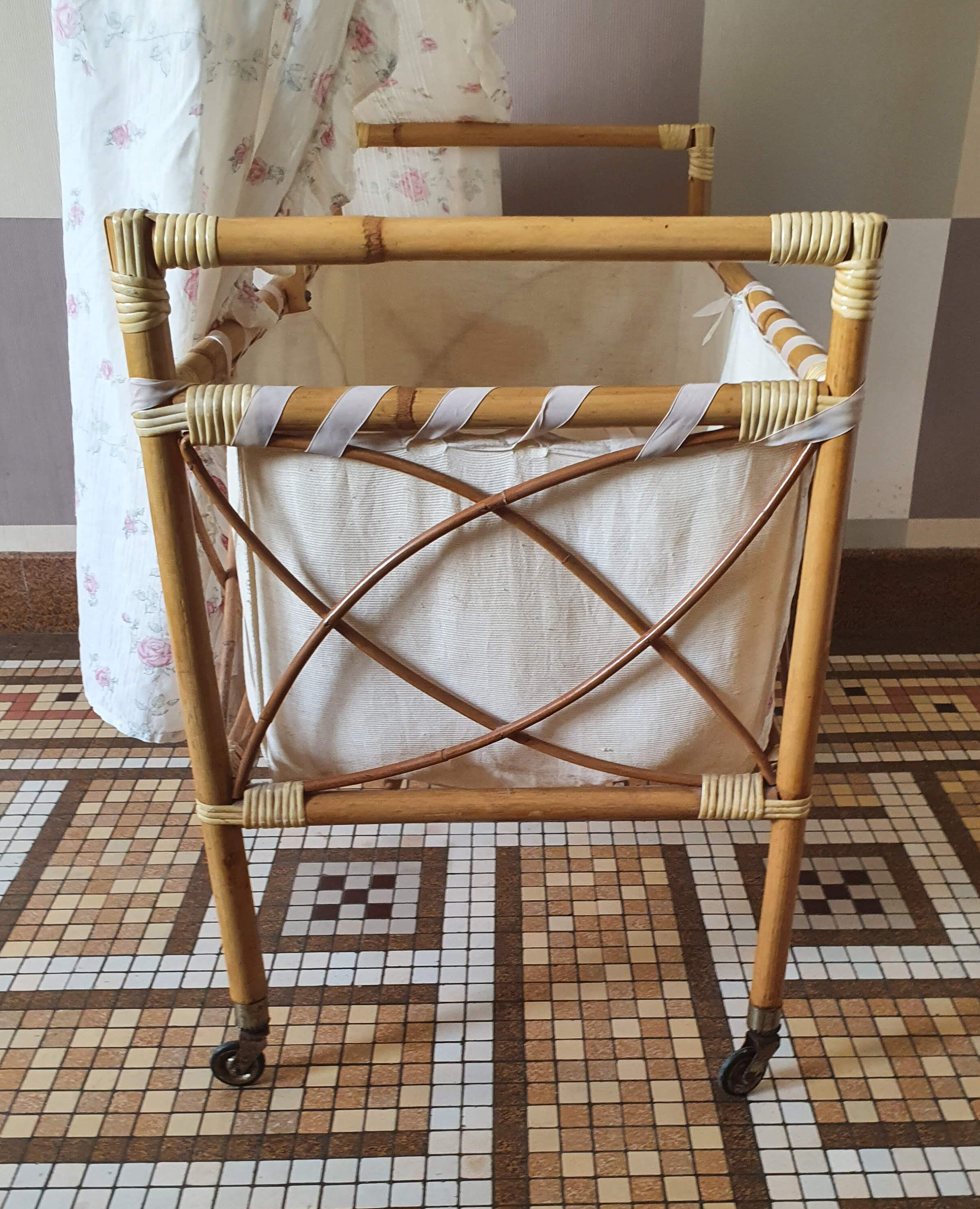Rattan doll cradle bed