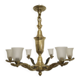 Art Deco bronze chandelier circa 1930