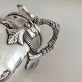 Antique monogrammed silver-plated metal sugar bowl