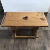 Low rectangular wooden stool