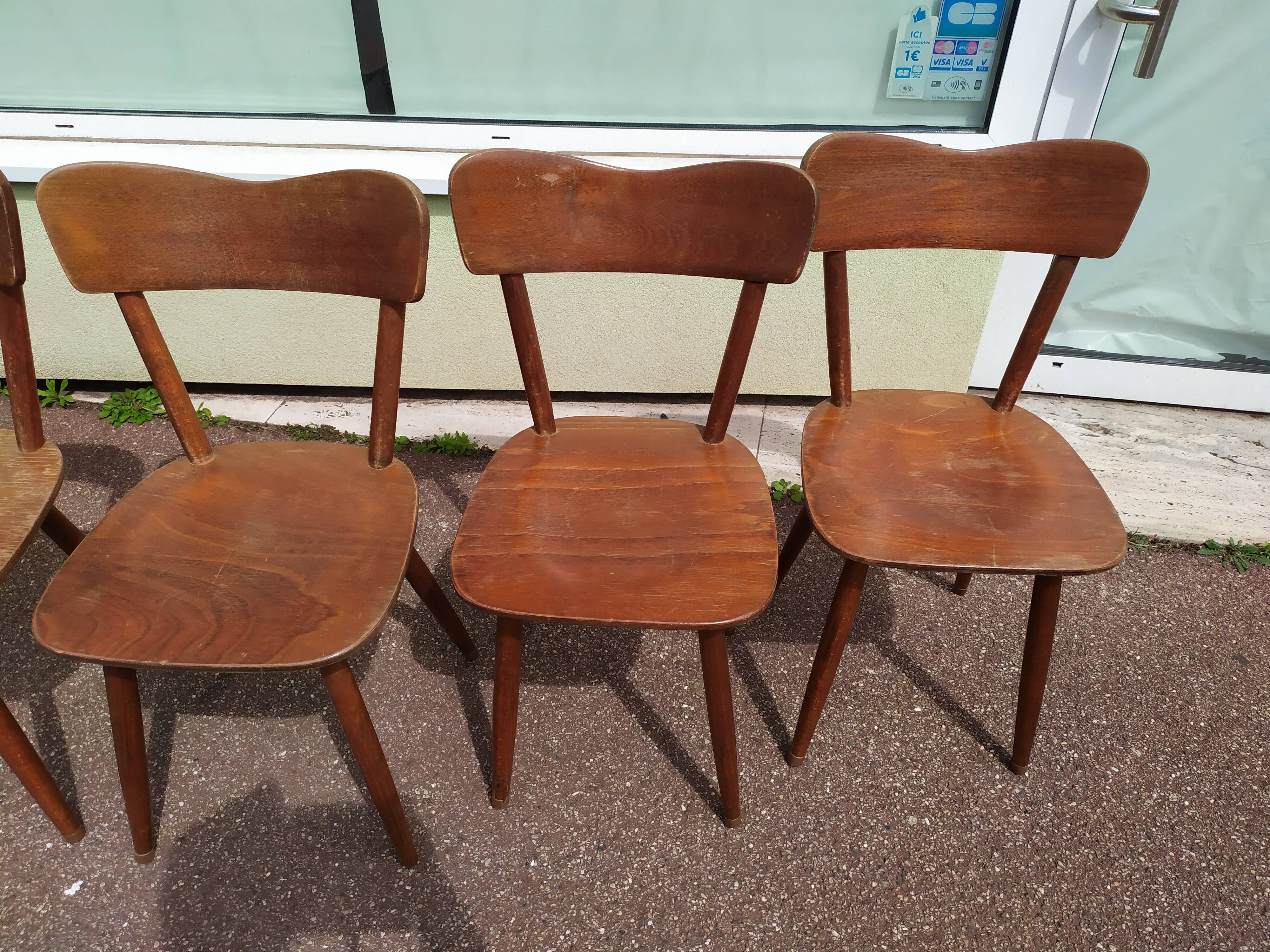 Lot of 6 wooden bistro chairw German