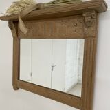Vintage solid oak mirror