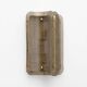 Pair of Curved Ribbed Grey Murano Glass and Brass Wall Sconces
