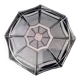 Art deco style molded pressed glass trivet