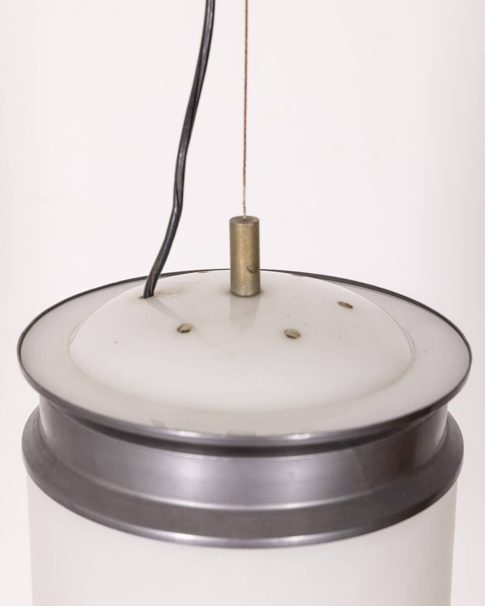 VINTAGE 60'S CHANDELIER IN GLASS AND PLASTIC DESIGN GOFFREDO REGGIANI