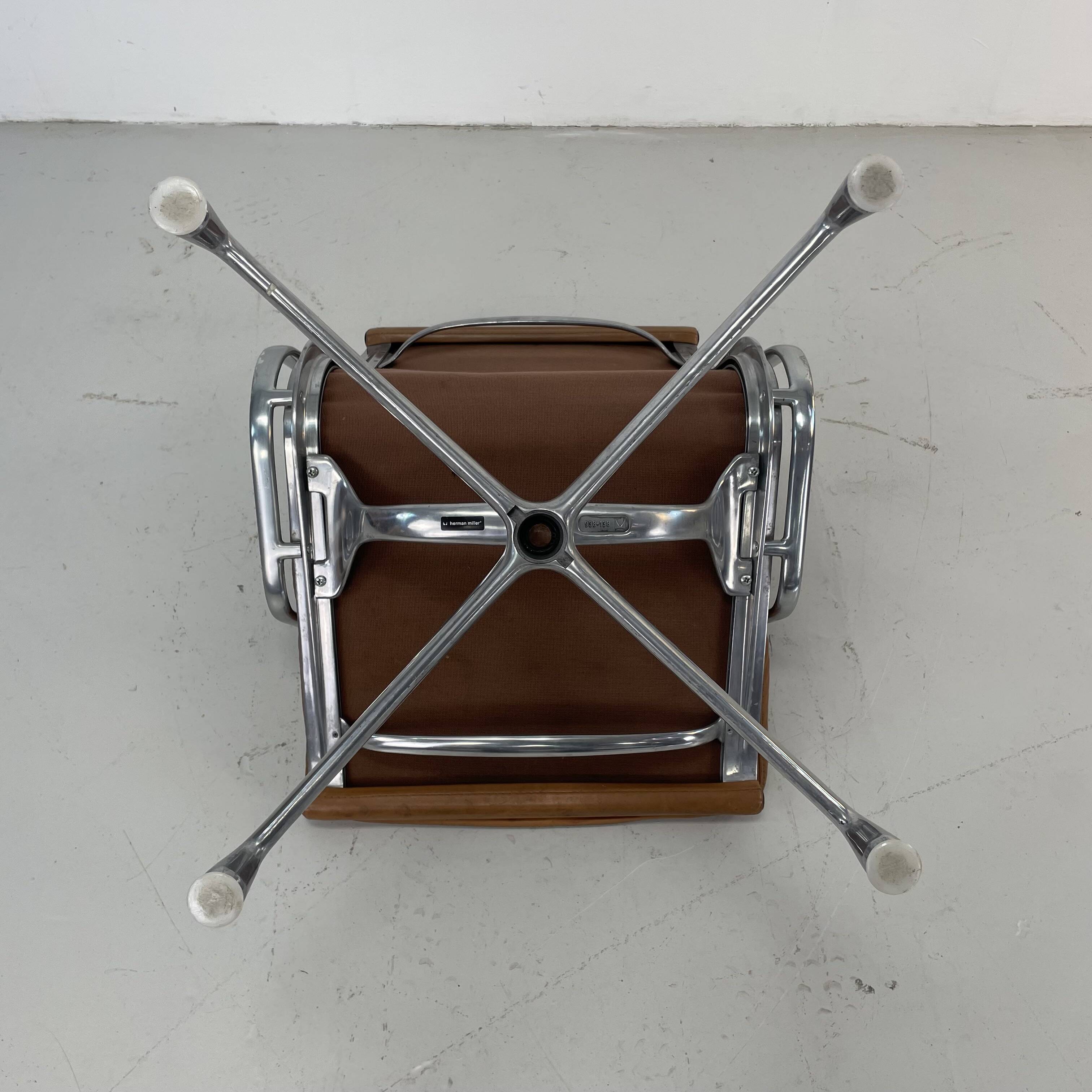 Eames Herman Miller tan / camel leather Soft Pad Group chair