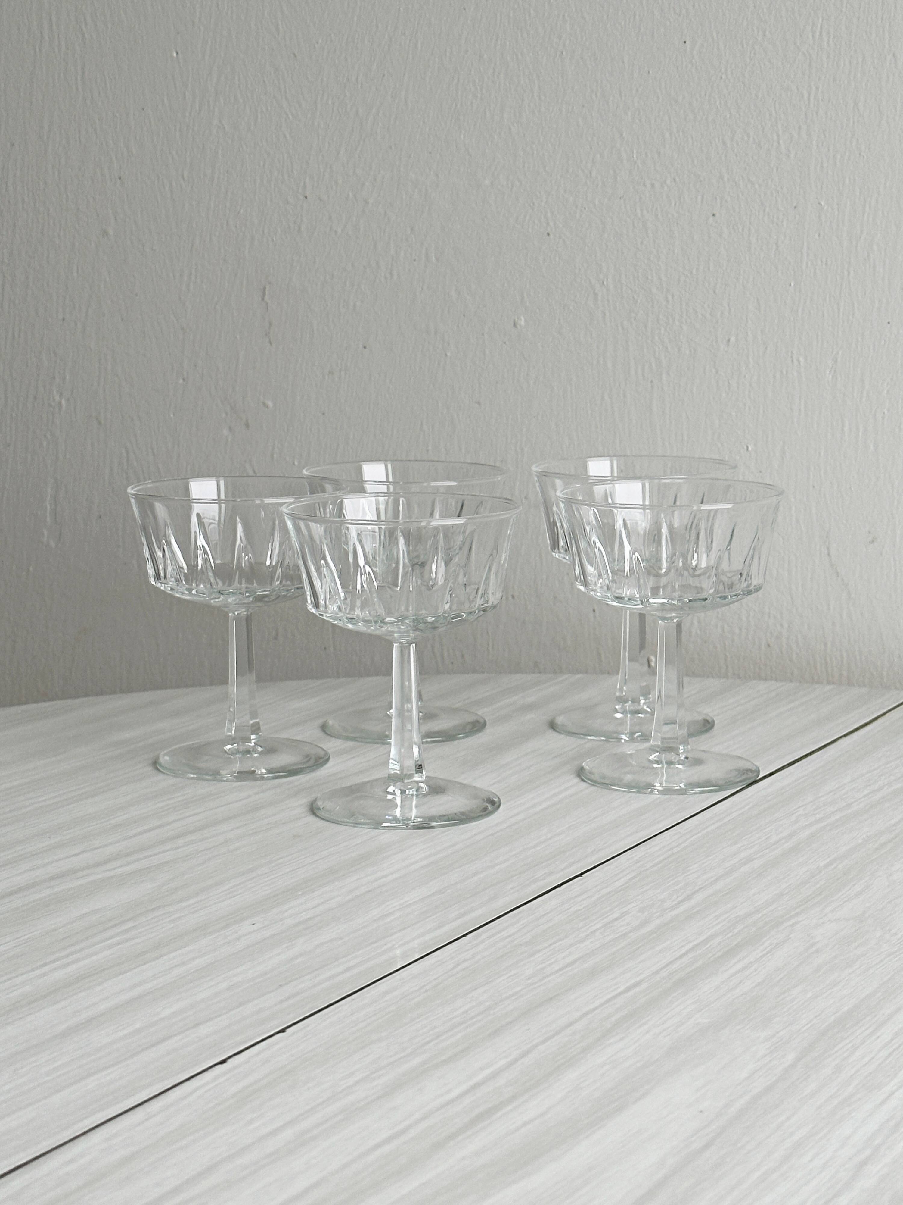 set of 5 glass glasses