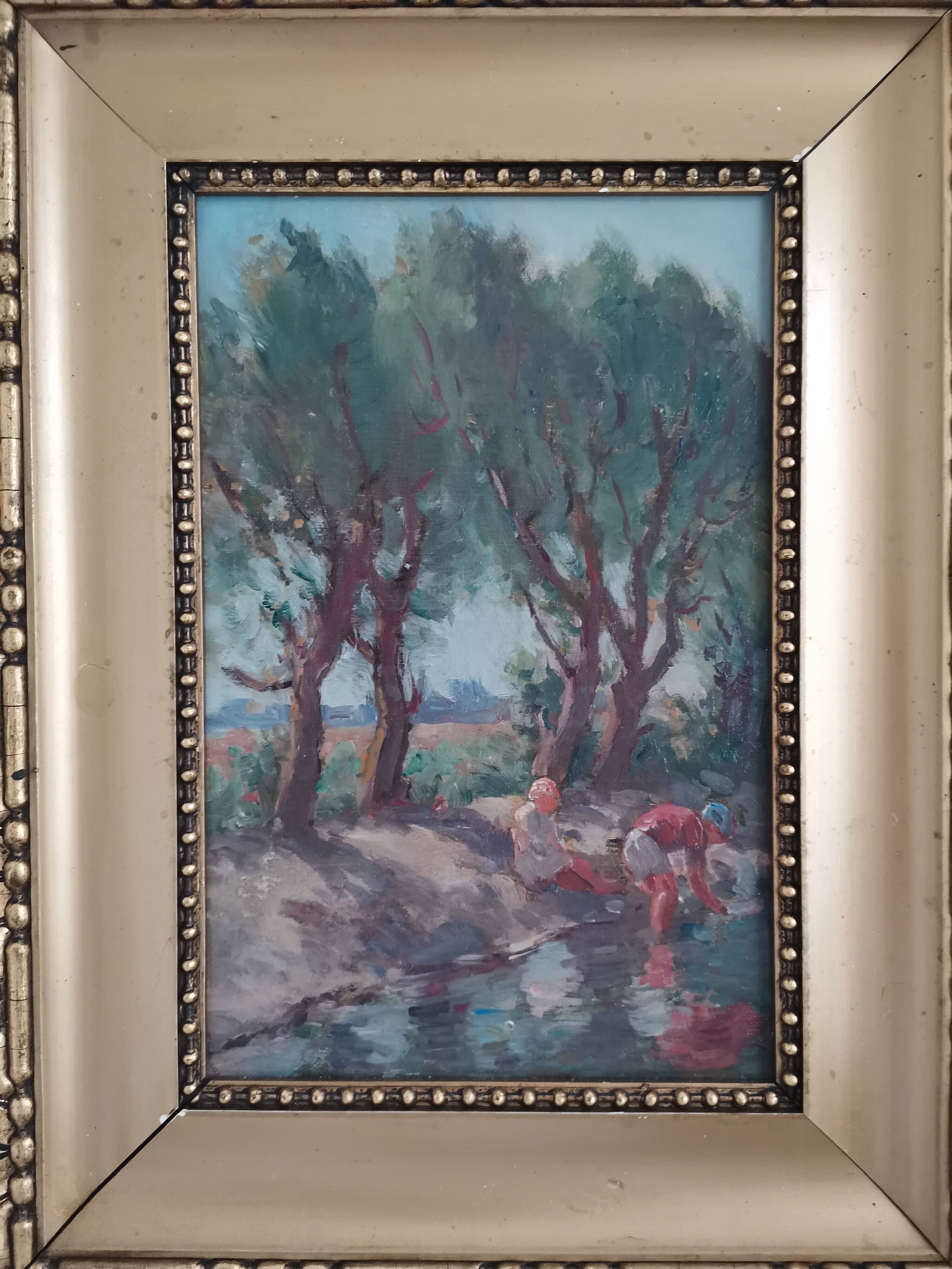 Dutch Landscape 1930s Oil on Canvas