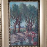 Paysage hollandais 1930 Huile sur toile