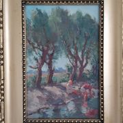 Paysage hollandais 1930 Huile sur toile