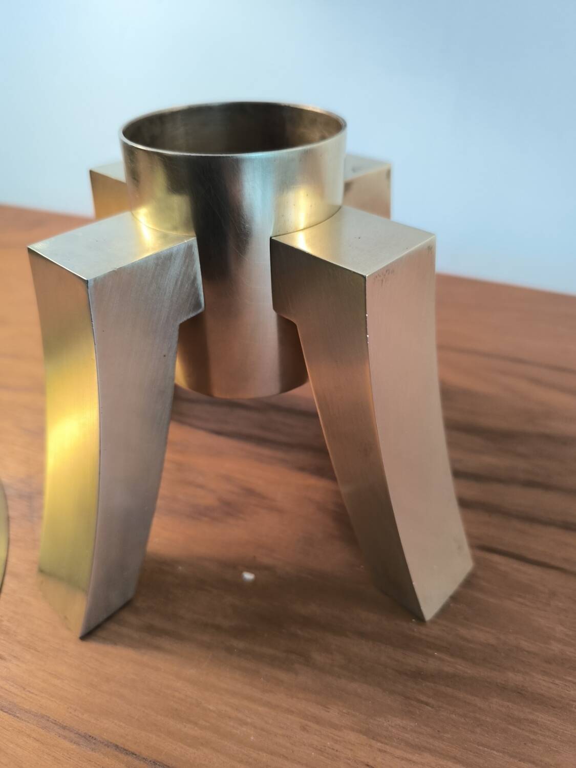 Modernist bronze candlestick circa 1965