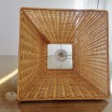 Large 1970s rattan pendant light