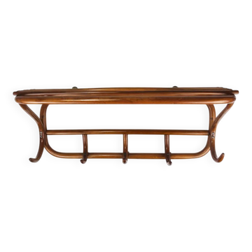 1900s Thonet Vienna Art Nouveau Secessionist Bentwood Wall Coat Rack, Austria