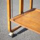 Vintage serving trolley, folding trolley, thermoformed wooden serving trolley