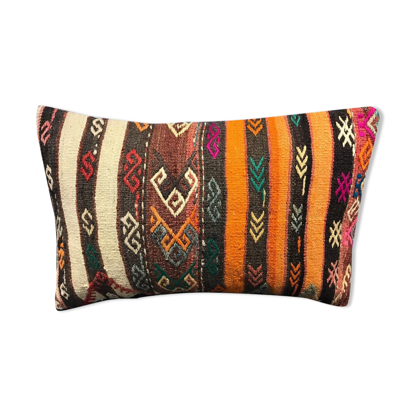Vintage Orange Lumbar Cushion Cover 40x60cm