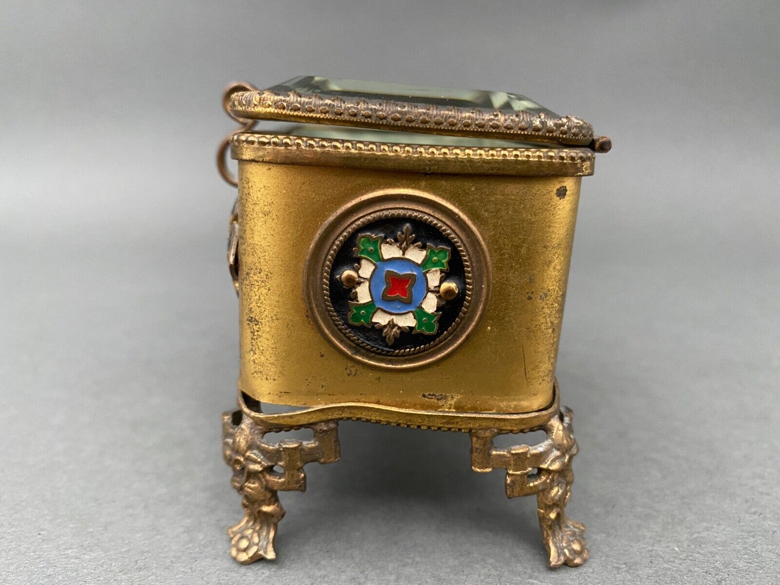 Cloisonné jewel box Napoleon III Faceted glass nineteenth