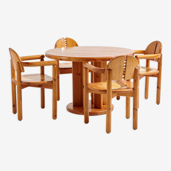 Pine dining set by Rainer Daumiller for Hirtshals sawmill, set of 5