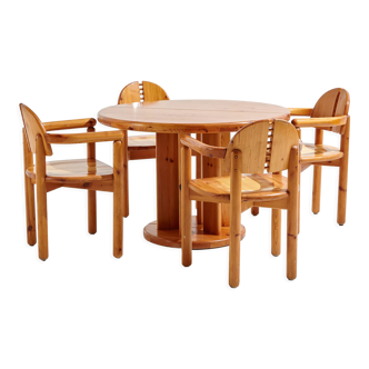 Pine dining set by Rainer Daumiller for Hirtshals sawmill, set of 5