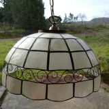 Suspension in mother-of-pearl and vintage brass