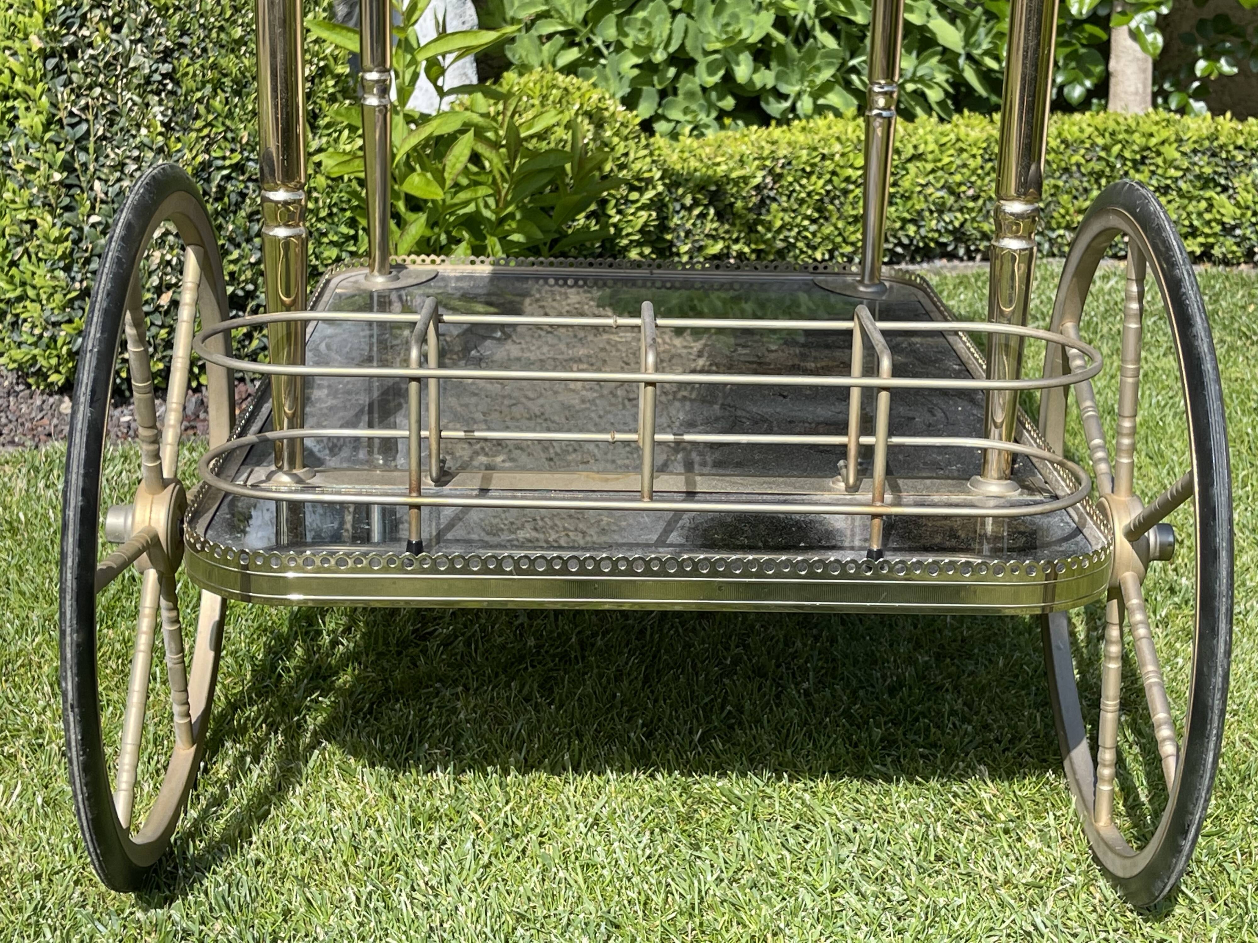 Brass rolling bar trolley around 1960