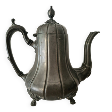 Antique teapot in pewter – Sheffield – Victorian style – 19th century