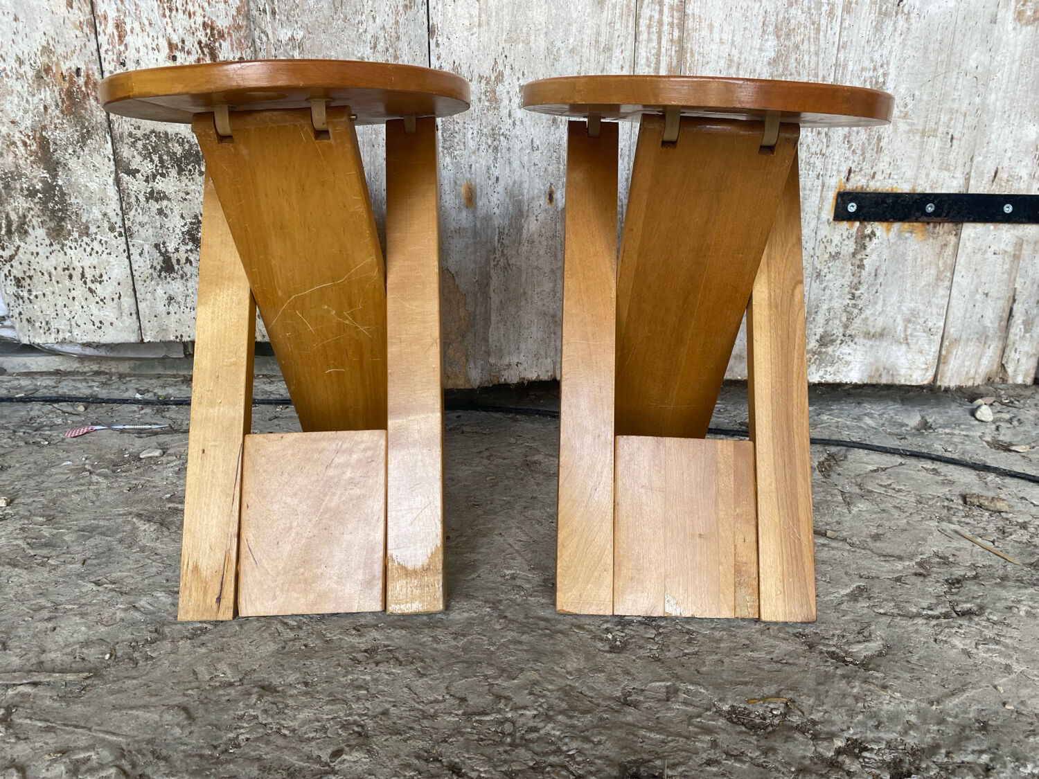 Pair of Folding Stools SUZY Design Adrian Reed Style Roger Tallon Bo